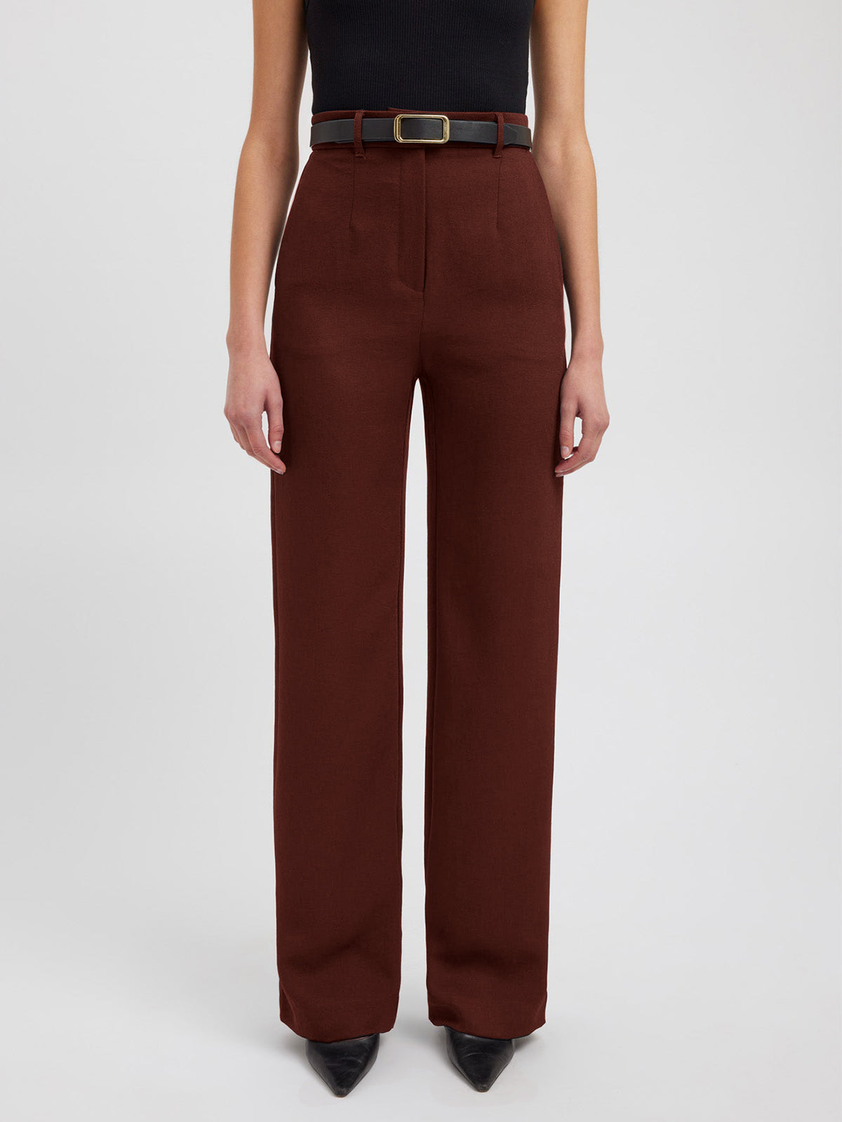 Pantaloni Drepți Business Casual cu Buzunare