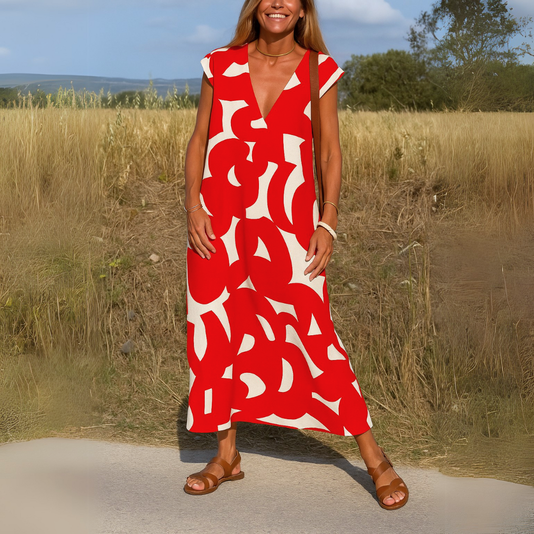 Lovisa – Sukienka letnia | Damska | Dekolt w serek, boho print, luźny krój | Kobiecy wyraz, lekki i stylowy look | IVY&CO