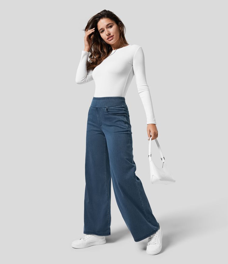 Evie | Pantaloni Elastici Confortabili cu Talie Înaltă