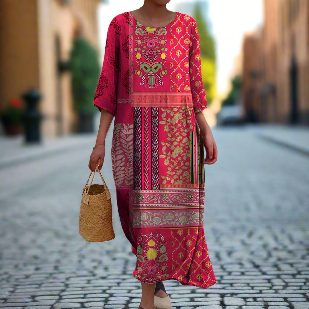 Marlene – Sukienka maxi Boho o luźnym kroju