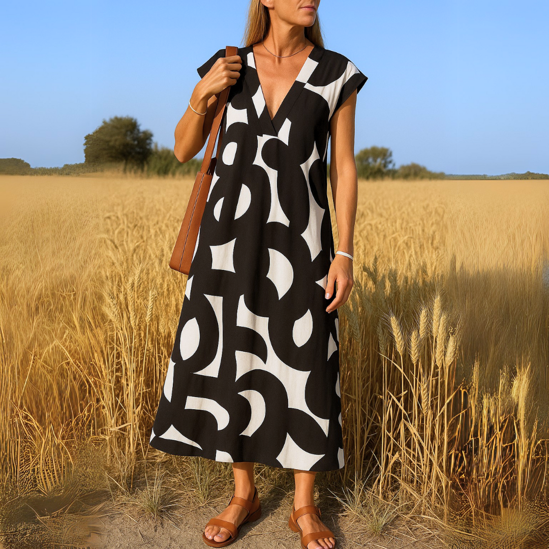 Lovisa – Sukienka letnia | Damska | Dekolt w serek, boho print, luźny krój | Kobiecy wyraz, lekki i stylowy look | IVY&CO