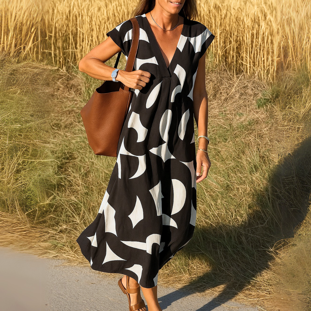 Lovisa – Sukienka letnia | Damska | Dekolt w serek, boho print, luźny krój | Kobiecy wyraz, lekki i stylowy look | IVY&CO