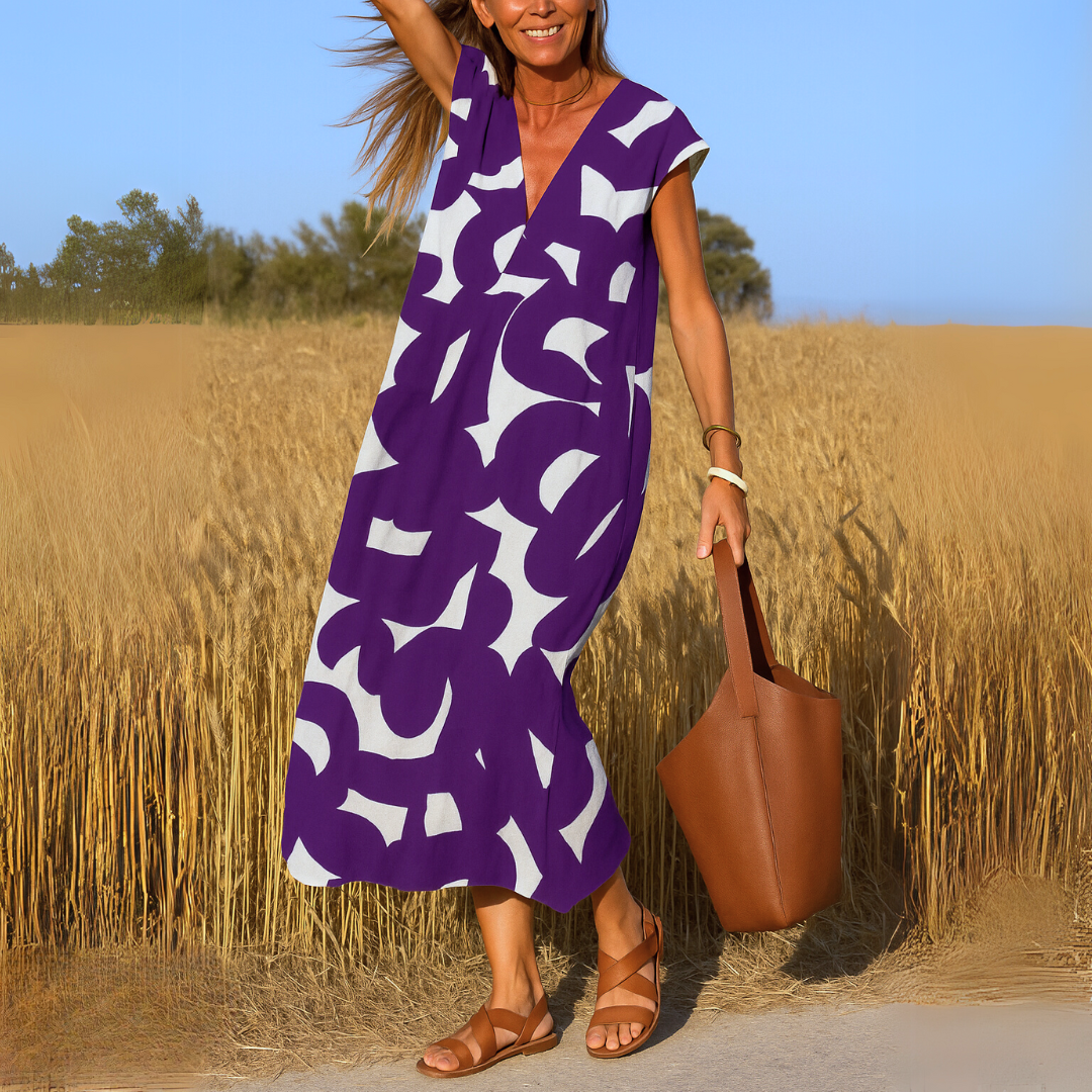 Lovisa – Sukienka letnia | Damska | Dekolt w serek, boho print, luźny krój | Kobiecy wyraz, lekki i stylowy look | IVY&CO