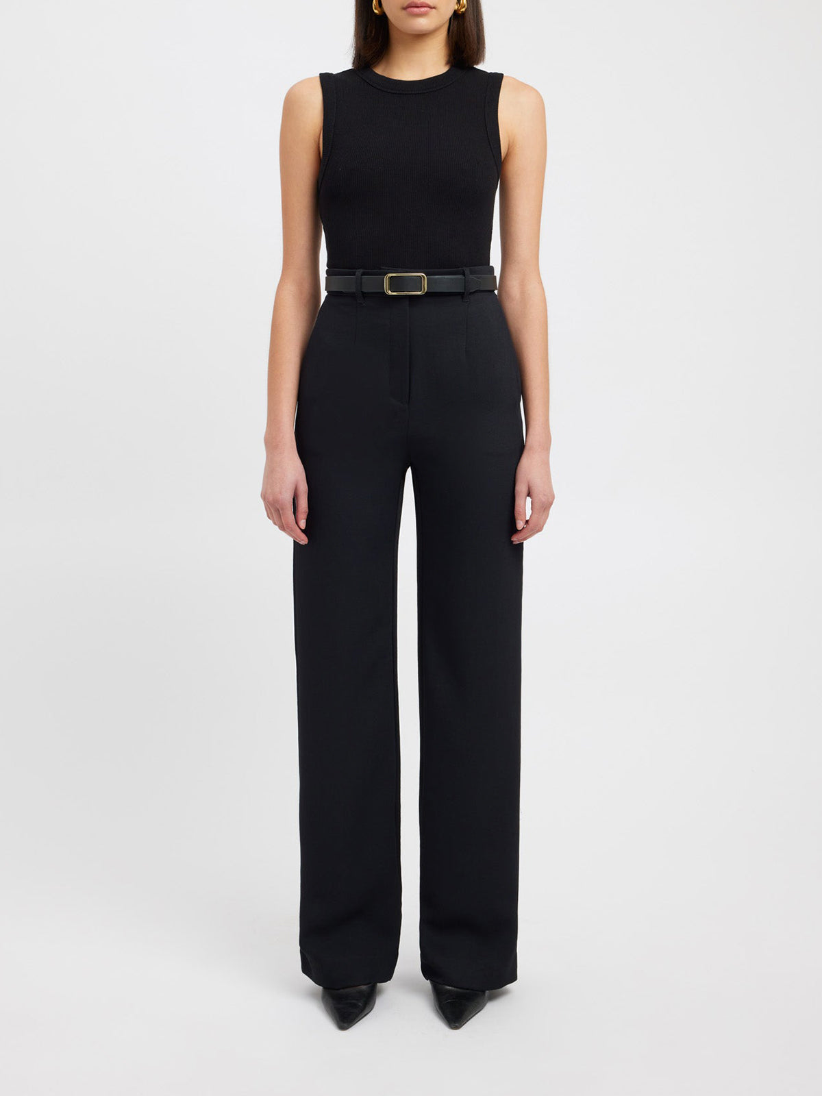 Spodnie Proste Business Casual z Kieszeniami