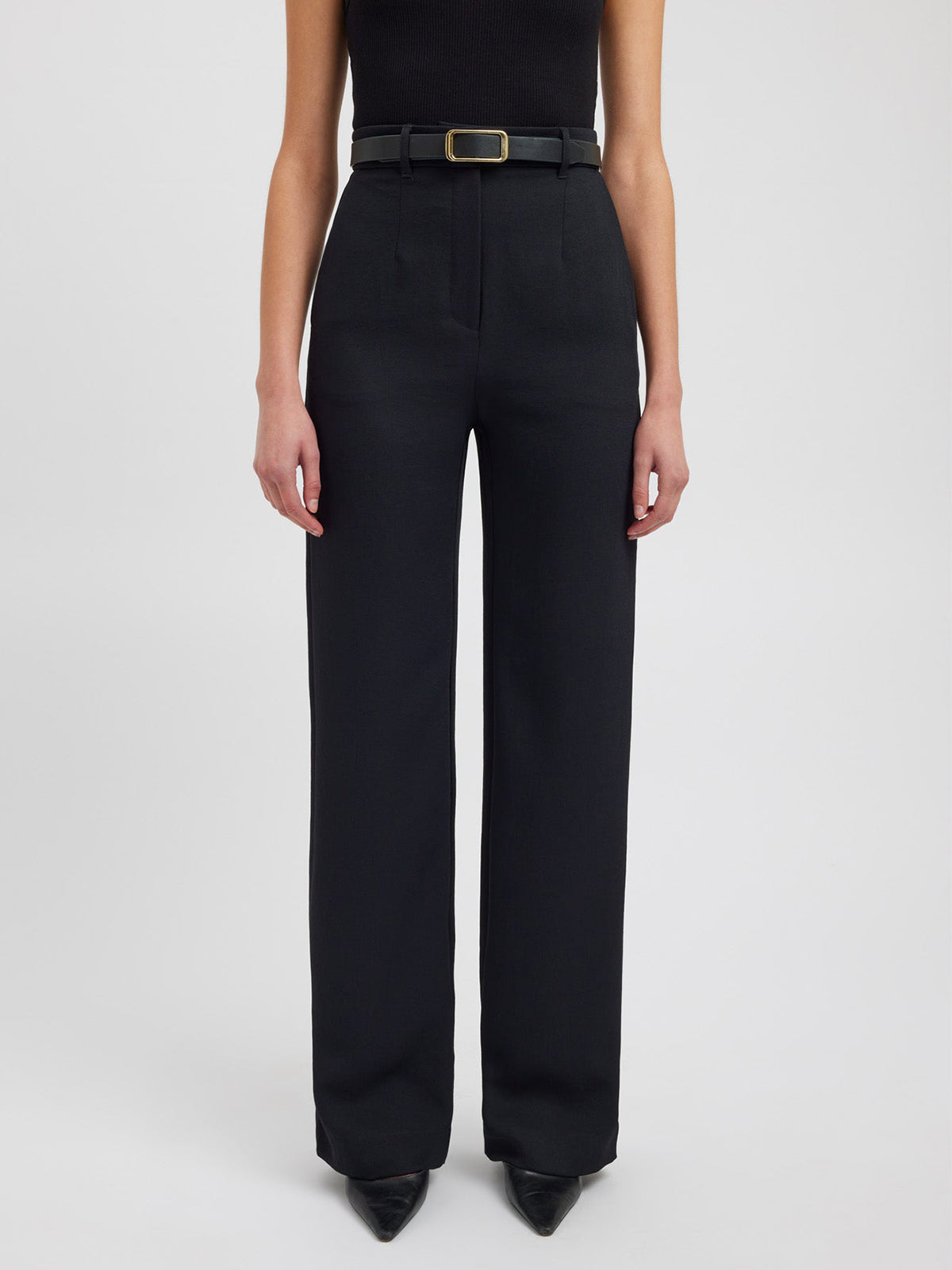 Spodnie Proste Business Casual z Kieszeniami