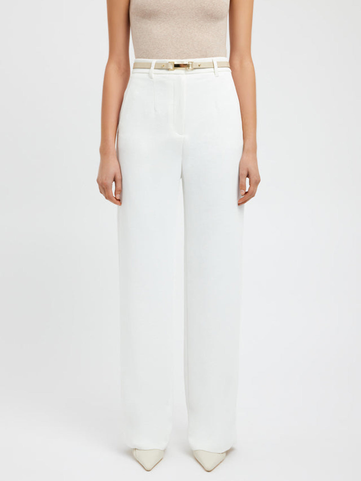 Spodnie Proste Business Casual z Kieszeniami
