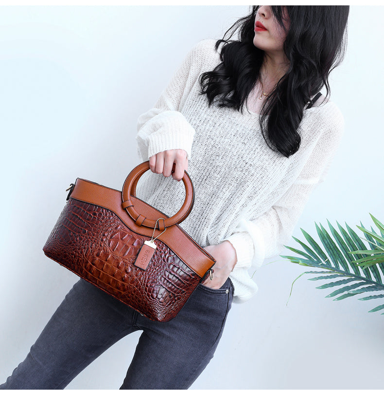 Matilda | Elegancka ręcznie robiona torba Croco ze skóry