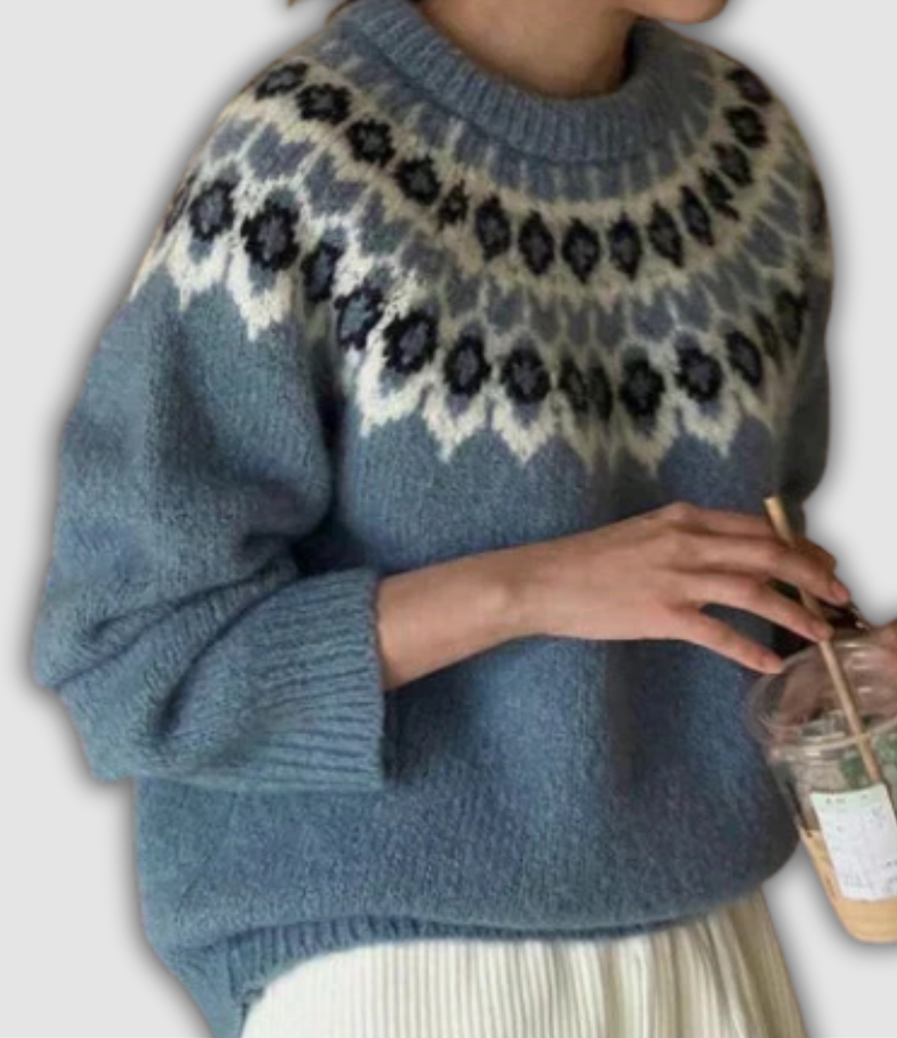 Fenja - Stylowy Sweter Jacquard