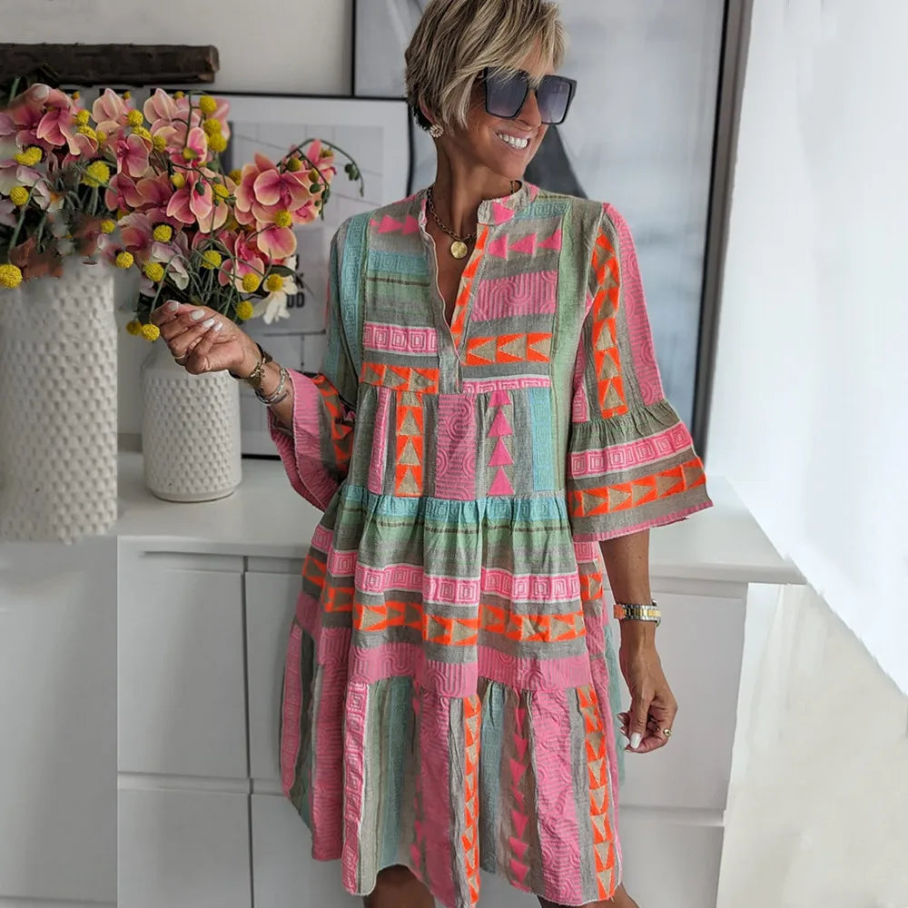 Juliane – Sukienka Boho z Falbankami