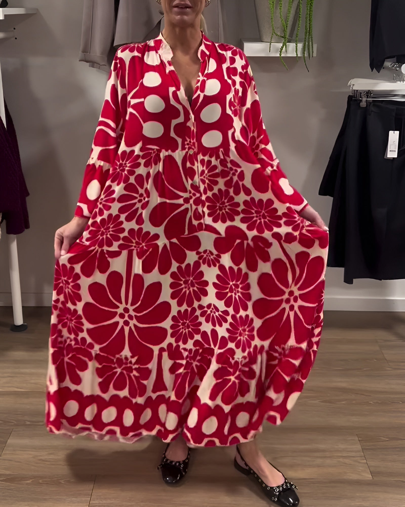 Marielle – Sukienka maxi | Damska | Kwiatowy wzór, długi i luźny krój | Swobodna sylwetka | Letni, kobiecy look | IVY&CO