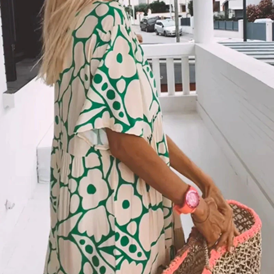 Christine – Sukienka letnia | Damska | Kwiatowy wzór, luźny krój | Figlarny i przewiewny styl | IVY&CO