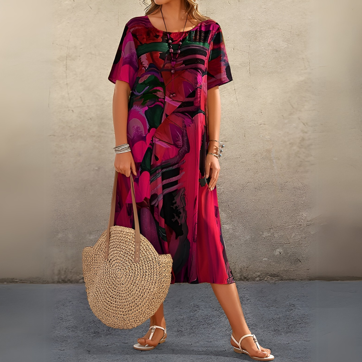 Joelle – Letnia sukienka | Moda kobieca | Unikalny fason & luźny krój | Żywe kolory & przewiewny komfort | IVY&CO