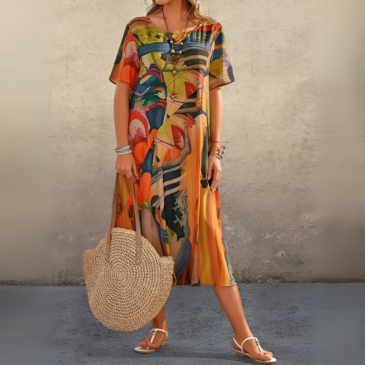 Joelle – Letnia sukienka | Moda kobieca | Unikalny fason & luźny krój | Żywe kolory & przewiewny komfort | IVY&CO