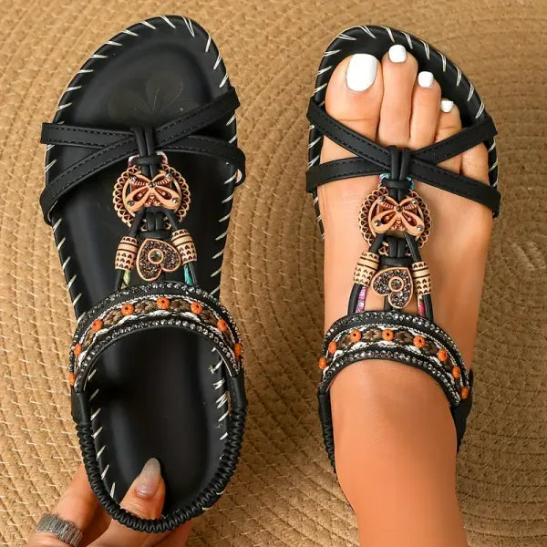 Signe – Ortopedyczne sandały z detalami boho