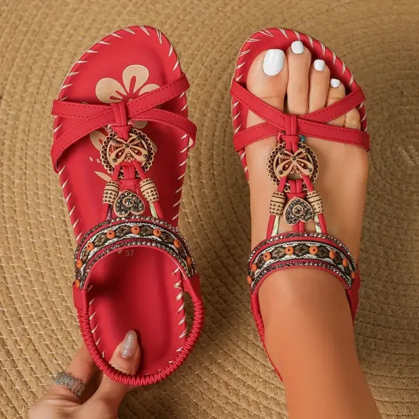 Signe – Ortopedyczne sandały z detalami boho
