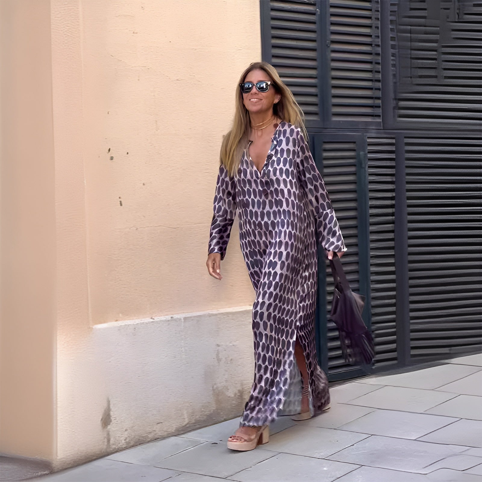 Pauline – Sukienka maxi | Damska | Styl boho, luźny krój, lekka faktura | Wyrazisty look | Styl całoroczny | IVY&CO