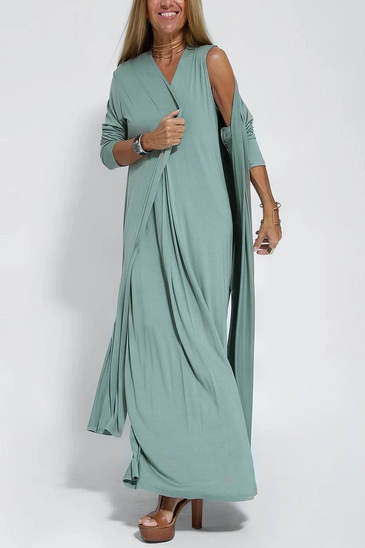 Claire – Sukienka maxi | Damska | Dekolt w serek i fason w literę A | Elegancka i swobodna | IVY&CO