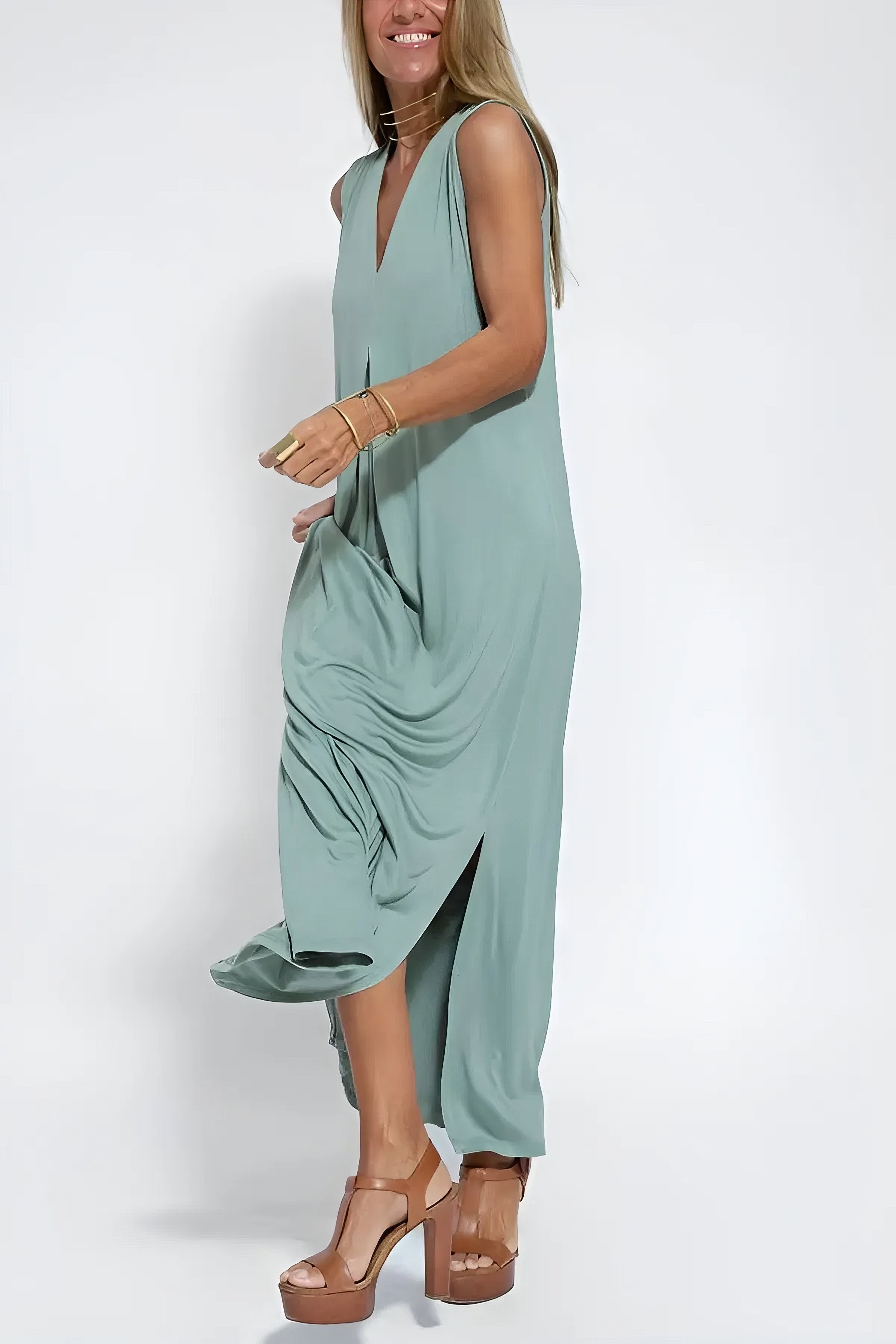 Claire – Sukienka maxi | Damska | Dekolt w serek i fason w literę A | Elegancka i swobodna | IVY&CO