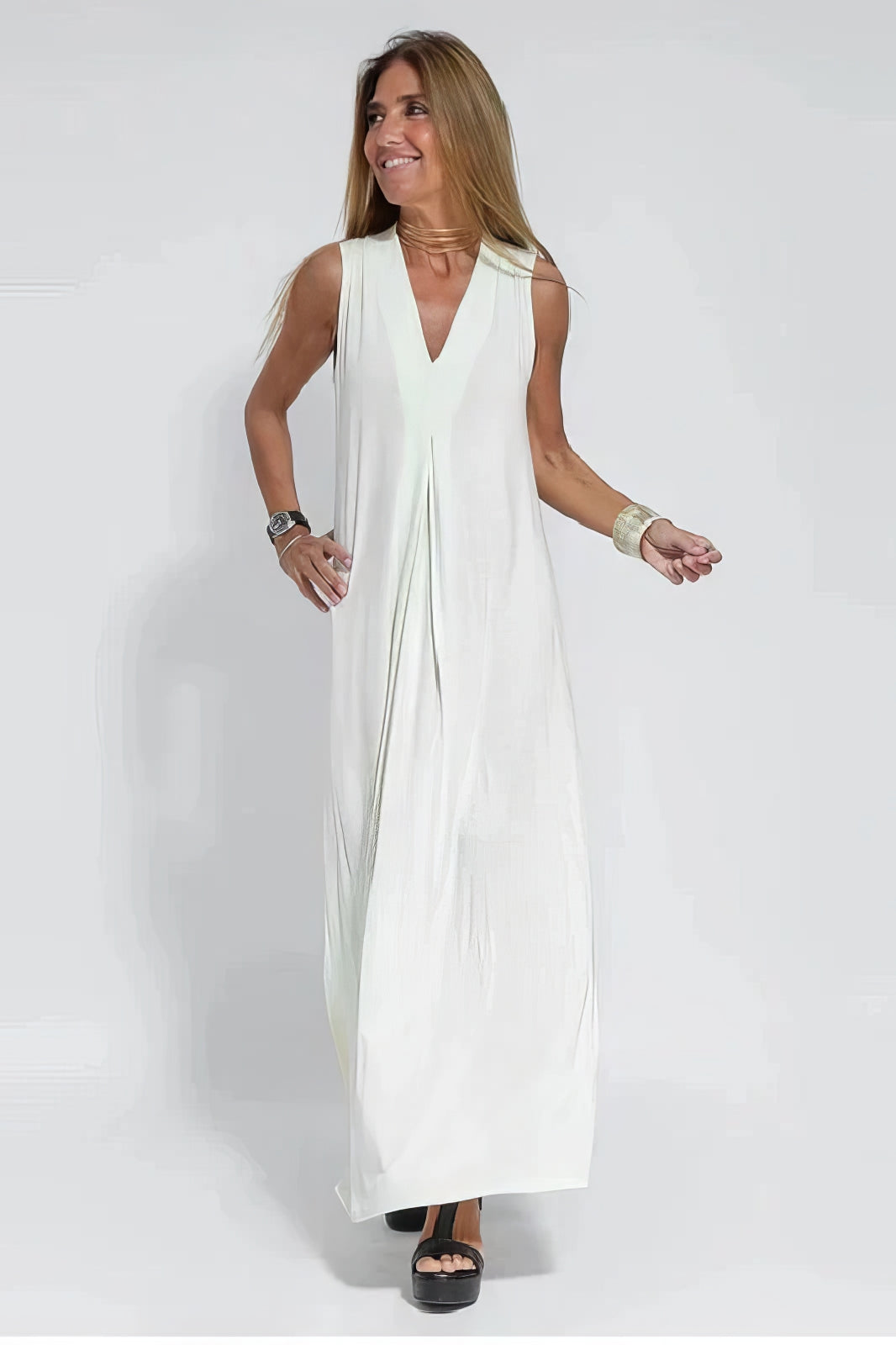 Claire – Sukienka maxi | Damska | Dekolt w serek i fason w literę A | Elegancka i swobodna | IVY&CO